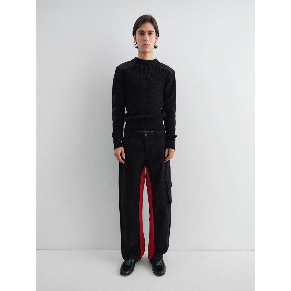 Gimaguas Adam Trousers Black Red Stripe Unisex Cotton Cargo Pants Spain Sz 34